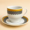 Luxury Porcelain Tea Cup Set – Gold & Black Pattern (12 Pieces)