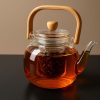 Glass Teapot with Wooden Handle