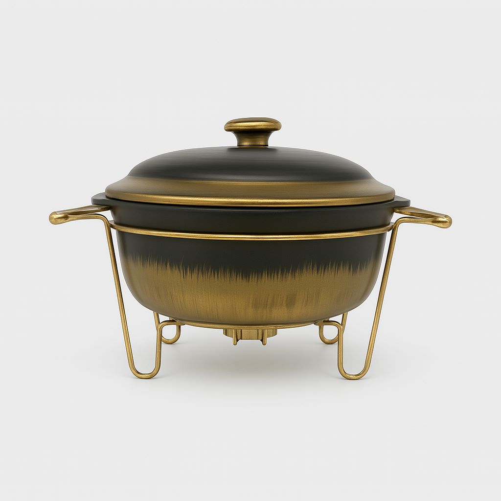 Elegant Gold & Black Chafing Dish - Image 4