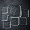Elegant Textured Glass Tray Set – 7 Pieces