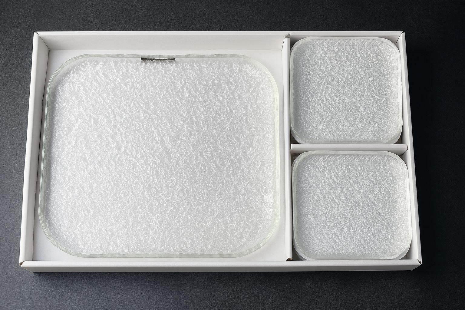 Elegant Textured Glass Tray Set – 7 Pieces - Image 3