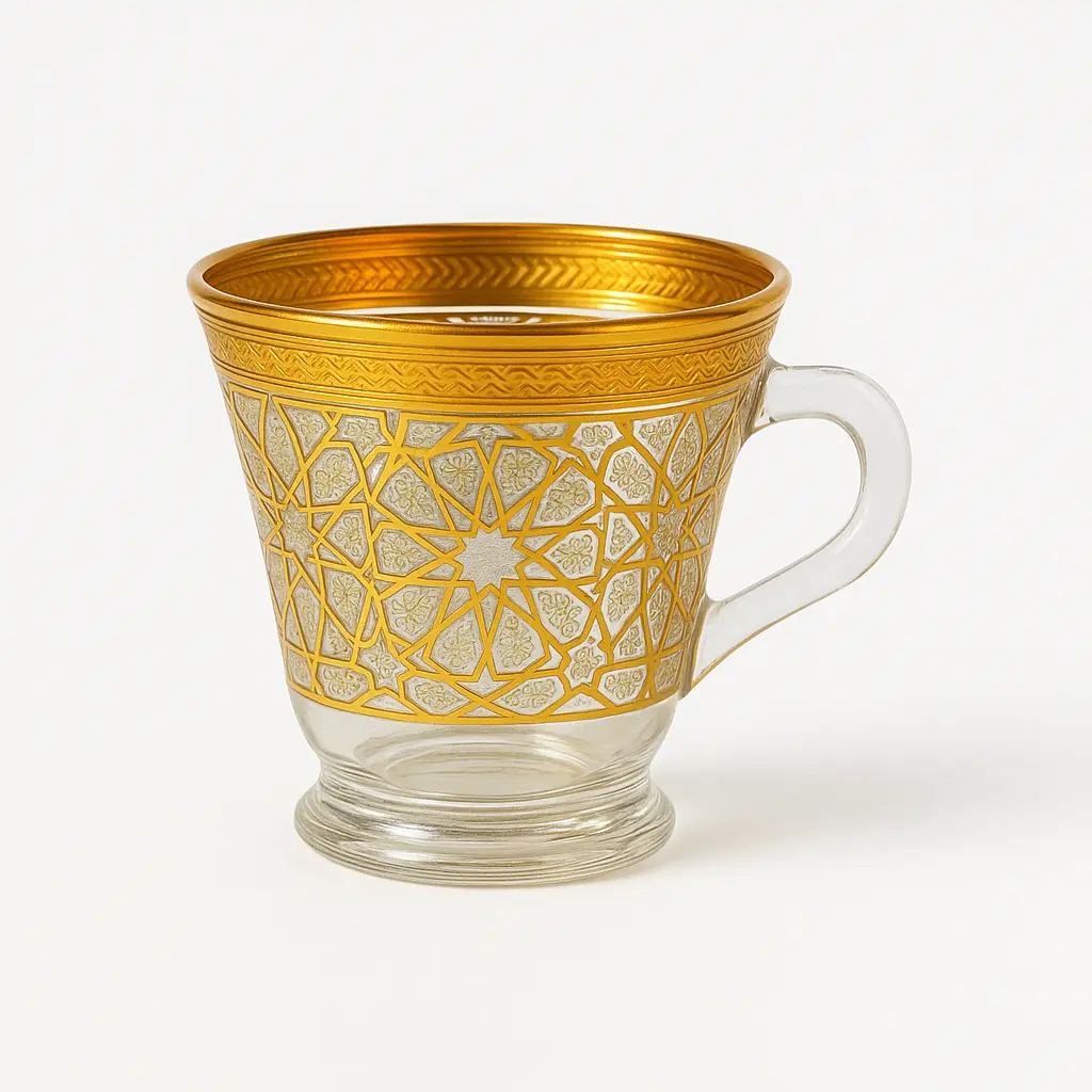 Golden Elegance Arabic Tea Glass Set – 6 Pieces - Image 2