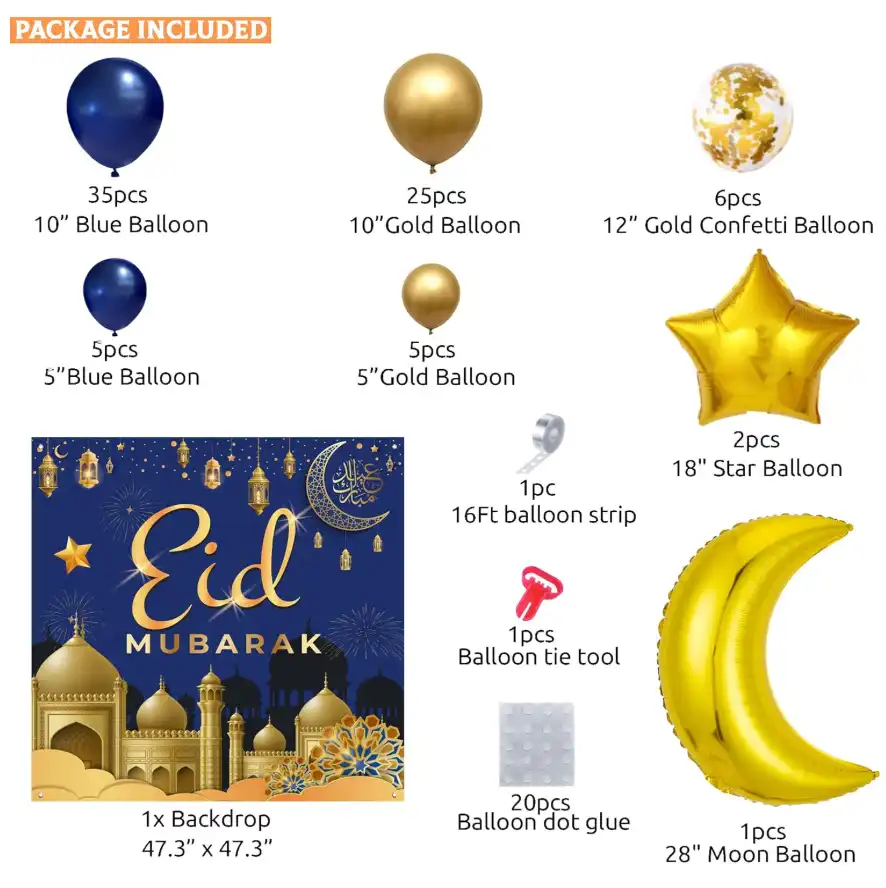 Eid Mubarak Balloon Decoration Set - Image 3