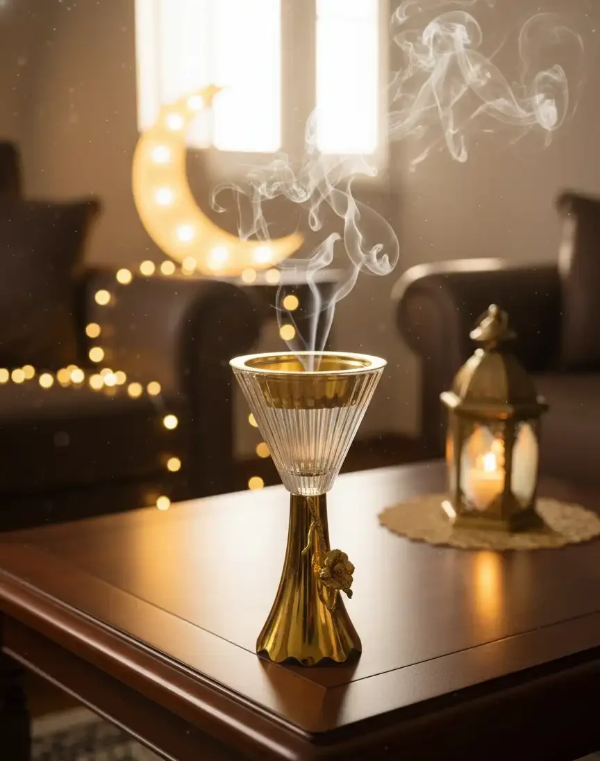 Crystal & Gold Modern Bakhoor Burner