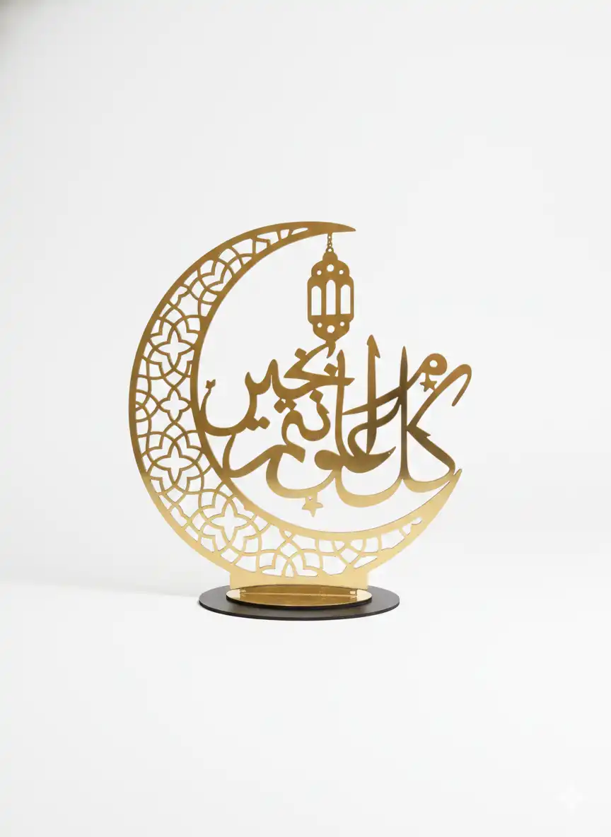 Gold Crescent Ramadan Table Decor – Arabic Calligraphy - Image 2