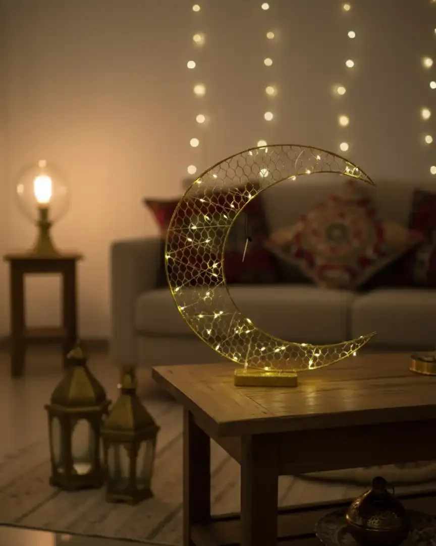 LED Crescent Moon Ramadan Decor