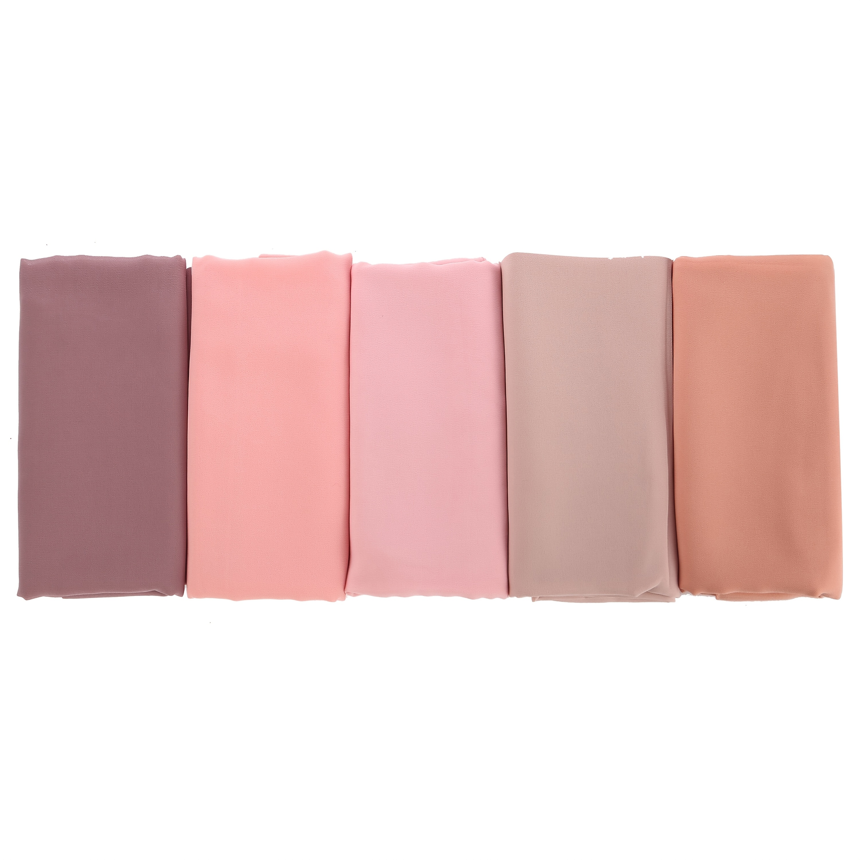 5pcs Set of Solid Color Chiffon Muslim Hijabs for Women, Packed in OPP Bag, Ramadan - Image 5