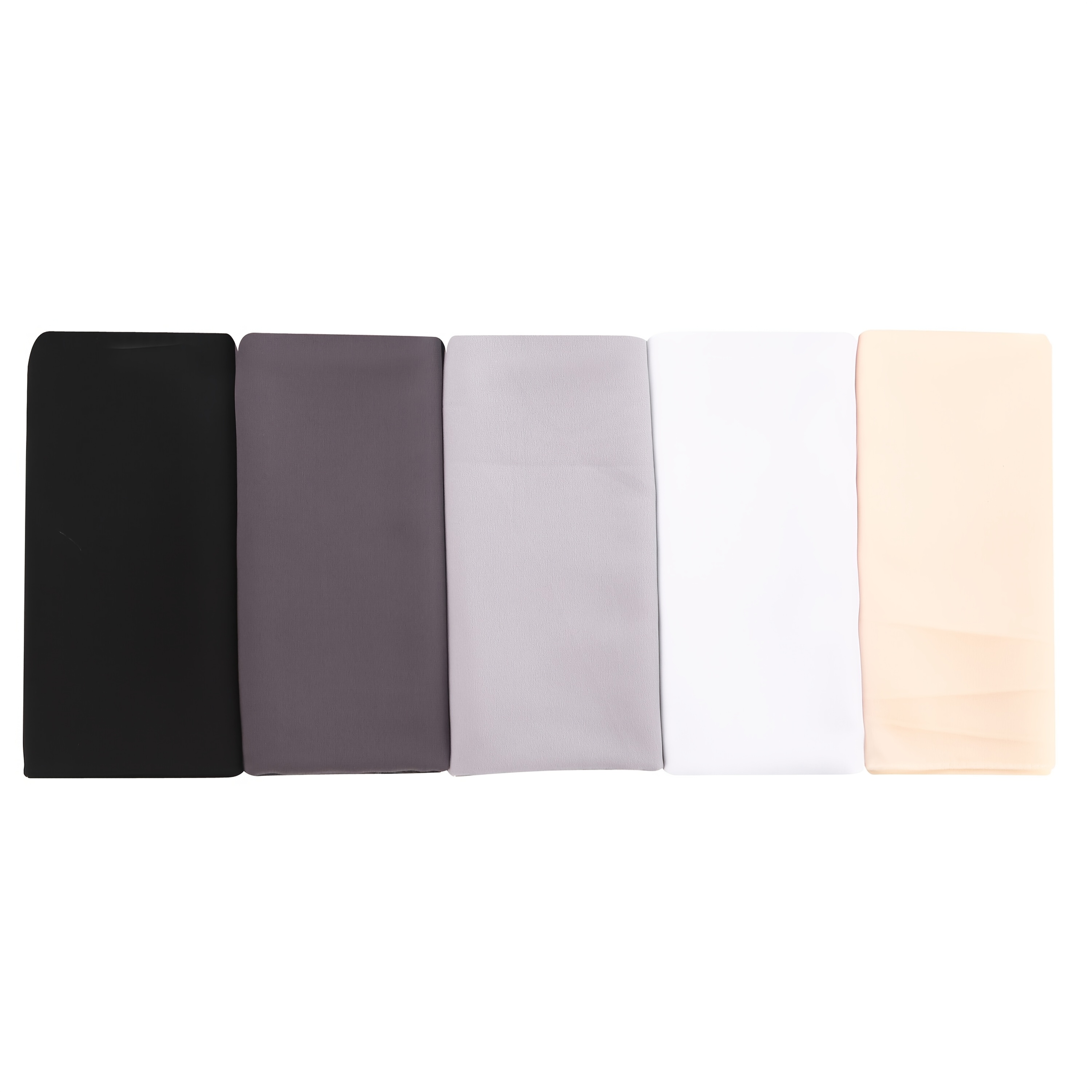 5pcs Set of Solid Color Chiffon Muslim Hijabs for Women, Packed in OPP Bag, Ramadan - Image 9