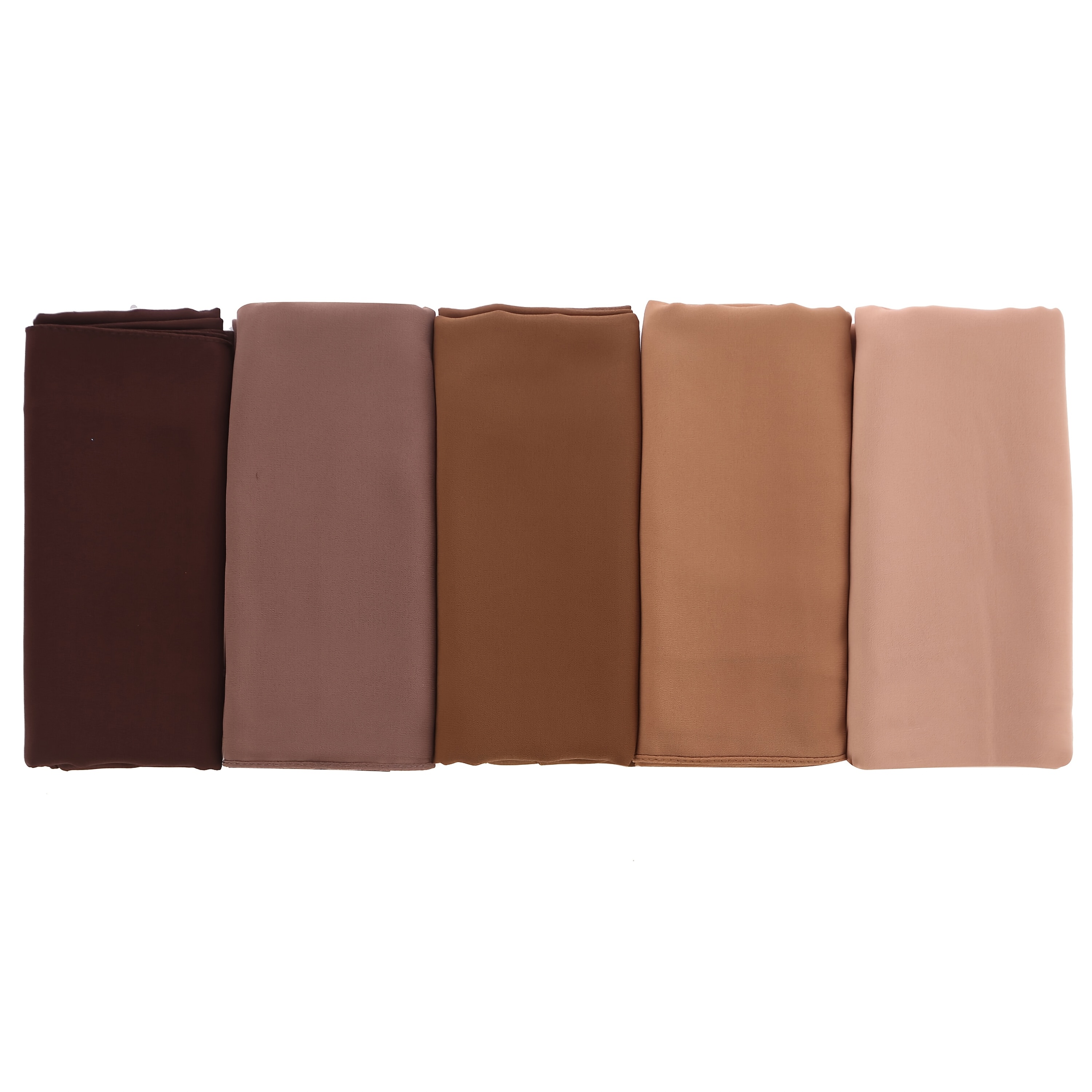 5pcs Set of Solid Color Chiffon Muslim Hijabs for Women, Packed in OPP Bag, Ramadan - Image 7