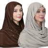New Modal Solid Color Rhinestone Long Scarf Headscarf, Suitable for Muslim Women to Wear as a Hijab. Made of High-quality, Breathable, and Soft-touch Fabric, Available in Four Classic and Attractive Colors: Black, White, Khaki, and Coffee. Ideal for