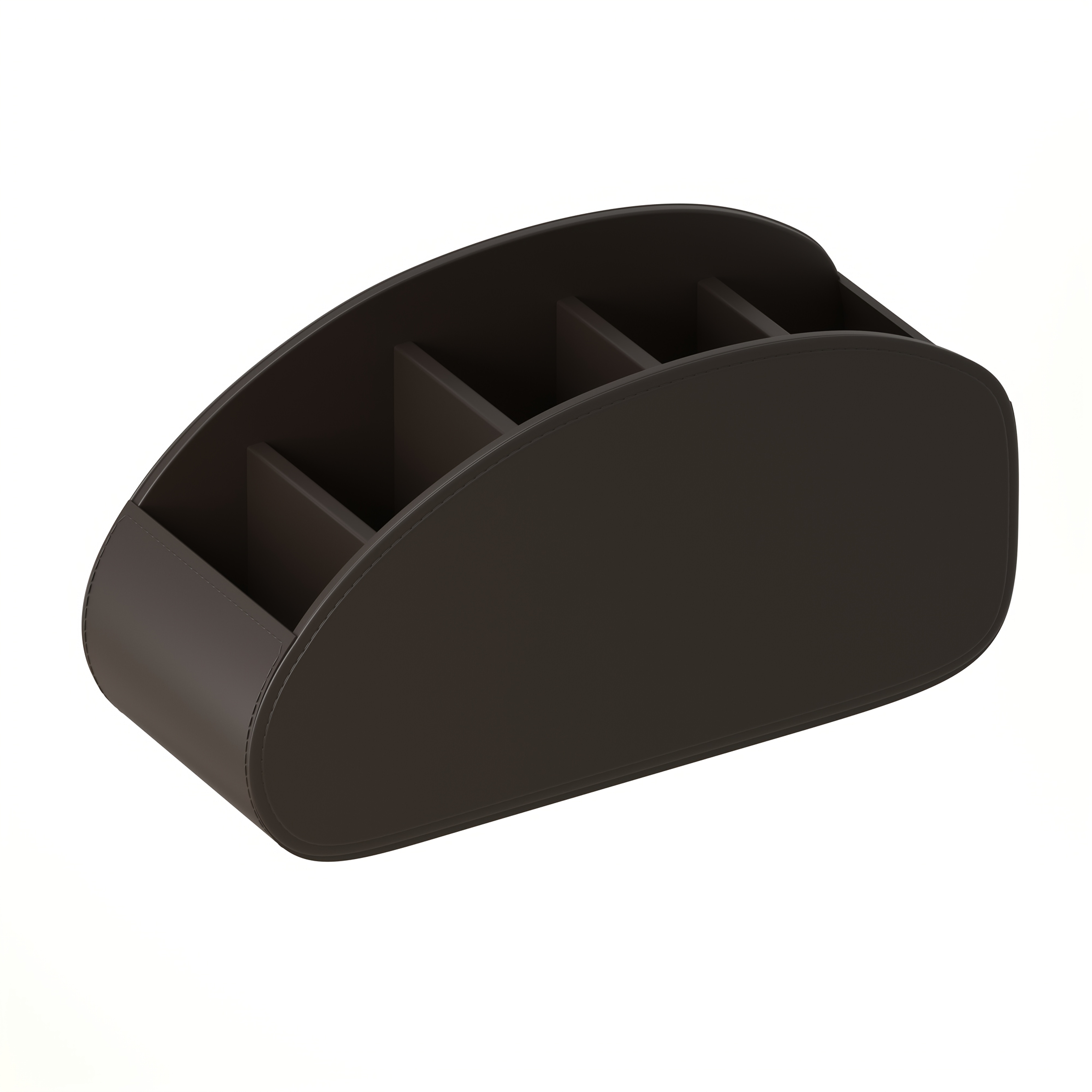 PU Leather Remote Control Holder – 5-Compartment Desktop Organizer for Remotes, Phones & Accessories - Image 4