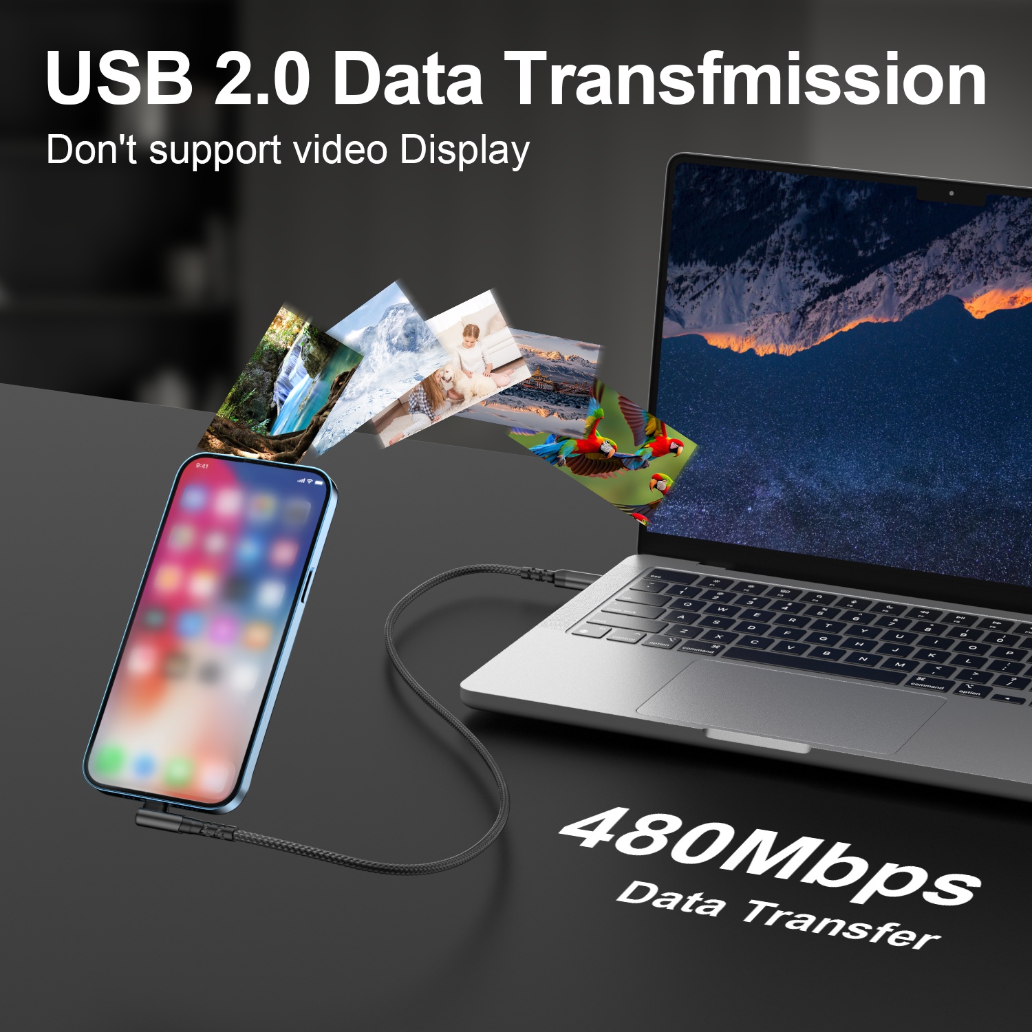 Nylon Braided Fast Charging Cable with a 90-Degree Angle, Compatible with for iphone Models 14, 13, 12, 11 Pro MAX, XR, XS, 8, 7, Plus, 6S, SE, And Ipad - Image 8