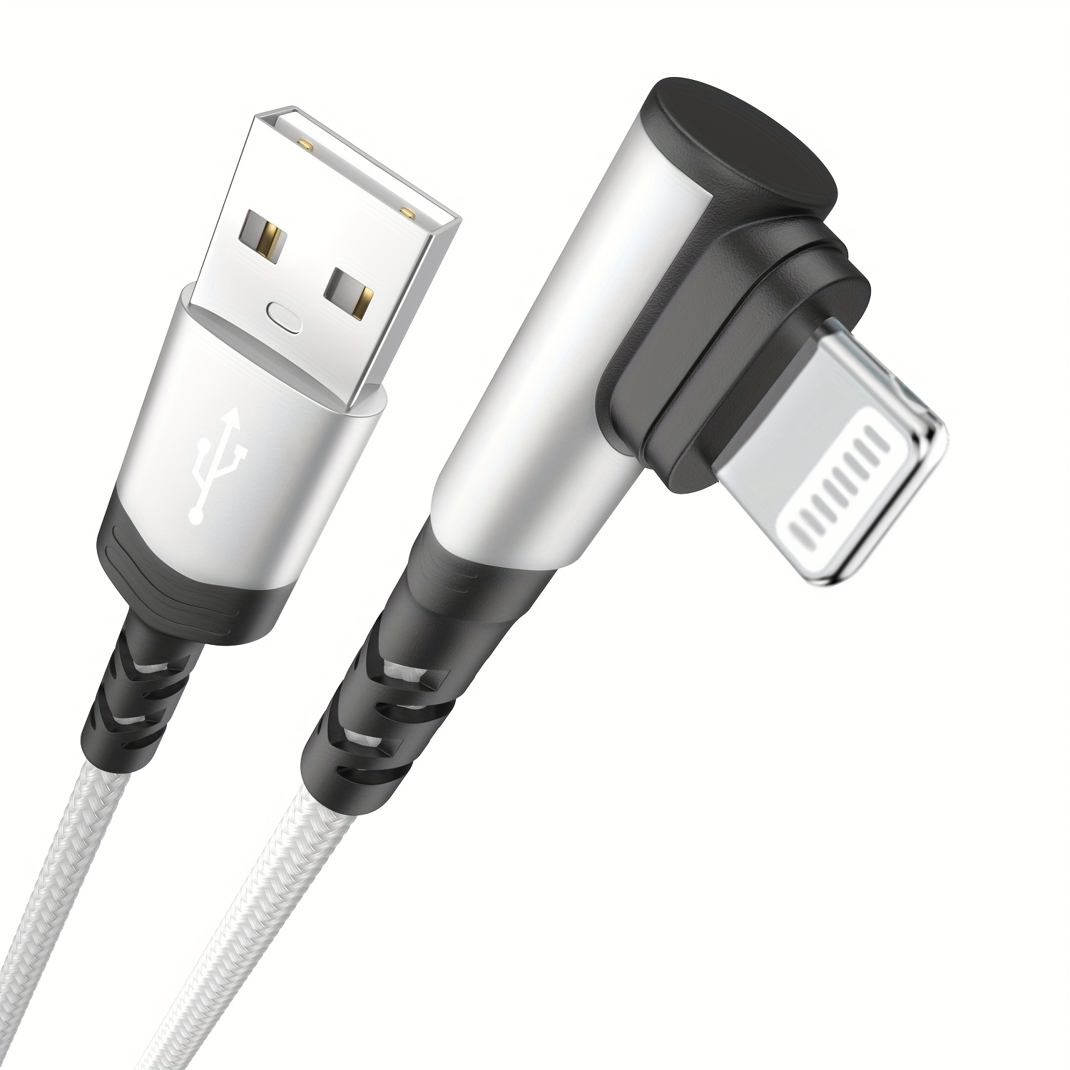 Nylon Braided Fast Charging Cable with a 90-Degree Angle, Compatible with for iphone Models 14, 13, 12, 11 Pro MAX, XR, XS, 8, 7, Plus, 6S, SE, And Ipad - Image 11