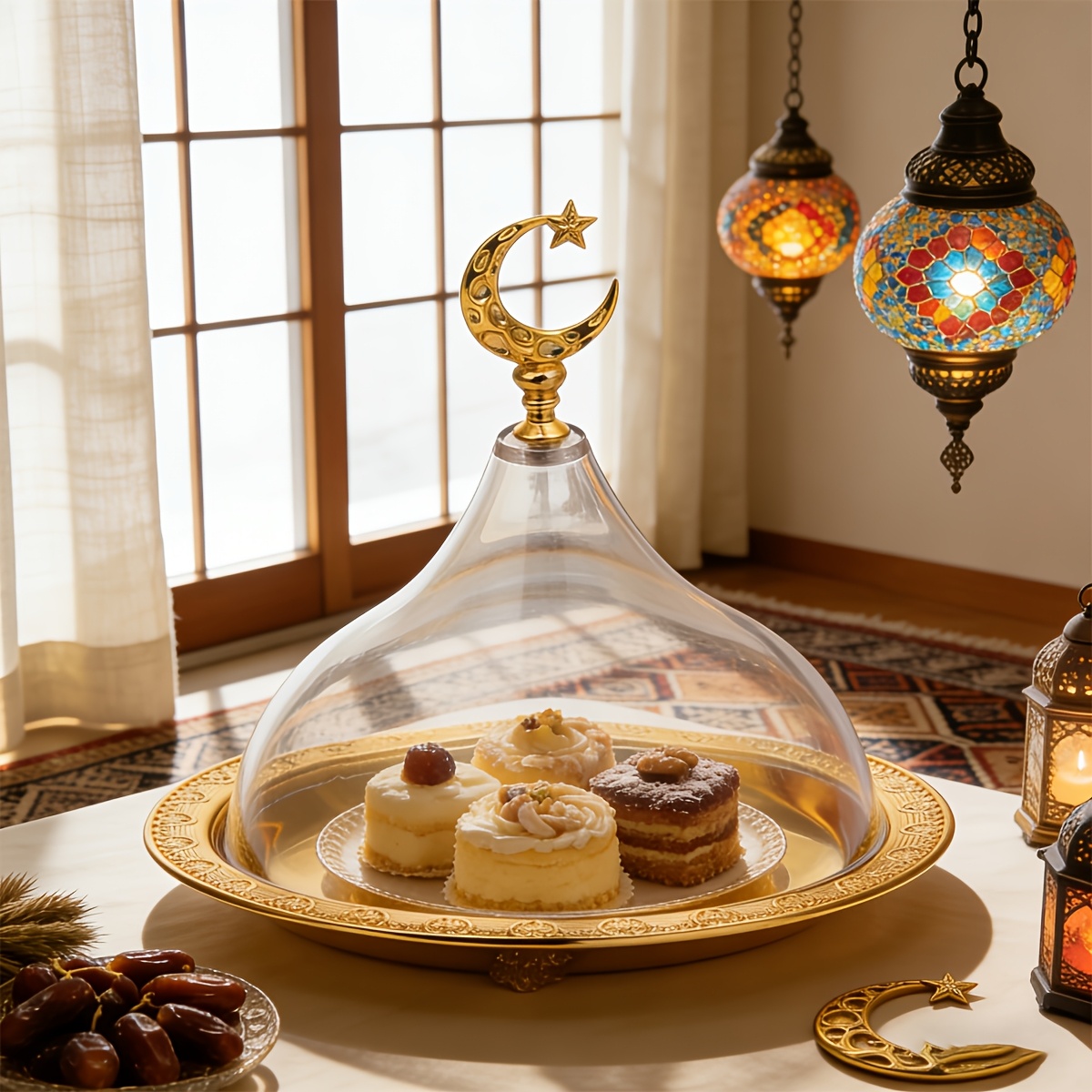 Elegant Round Cake & Dessert Stand with Clear Cover - Image 8