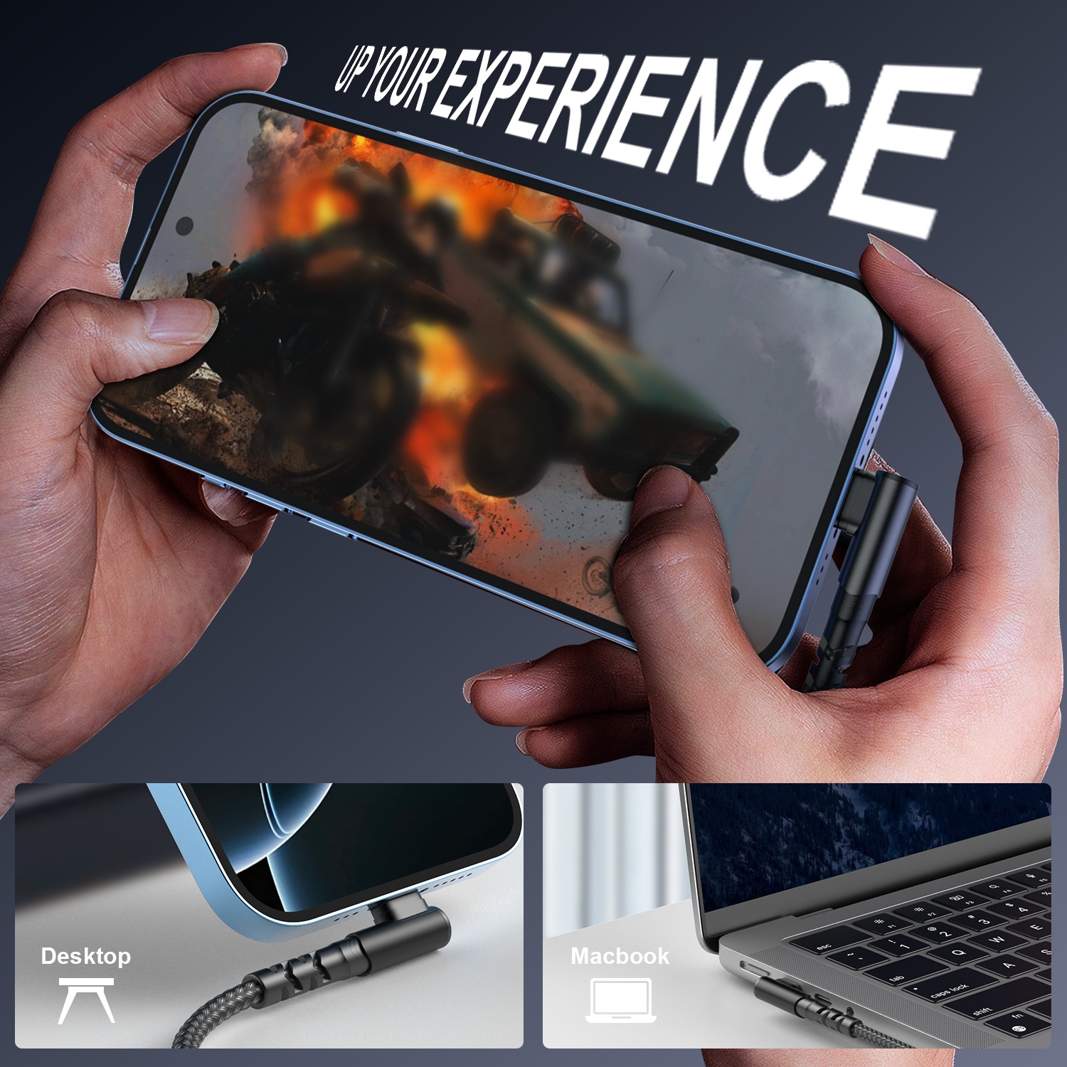 Nylon Braided Fast Charging Cable with a 90-Degree Angle, Compatible with for iphone Models 14, 13, 12, 11 Pro MAX, XR, XS, 8, 7, Plus, 6S, SE, And Ipad - Image 12