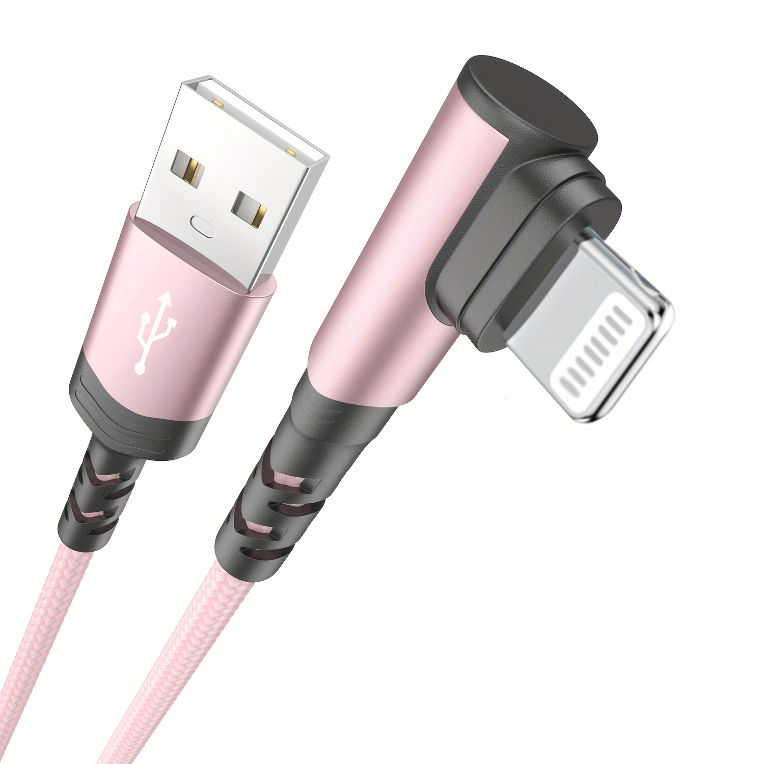 Nylon Braided Fast Charging Cable with a 90-Degree Angle, Compatible with for iphone Models 14, 13, 12, 11 Pro MAX, XR, XS, 8, 7, Plus, 6S, SE, And Ipad - Image 9