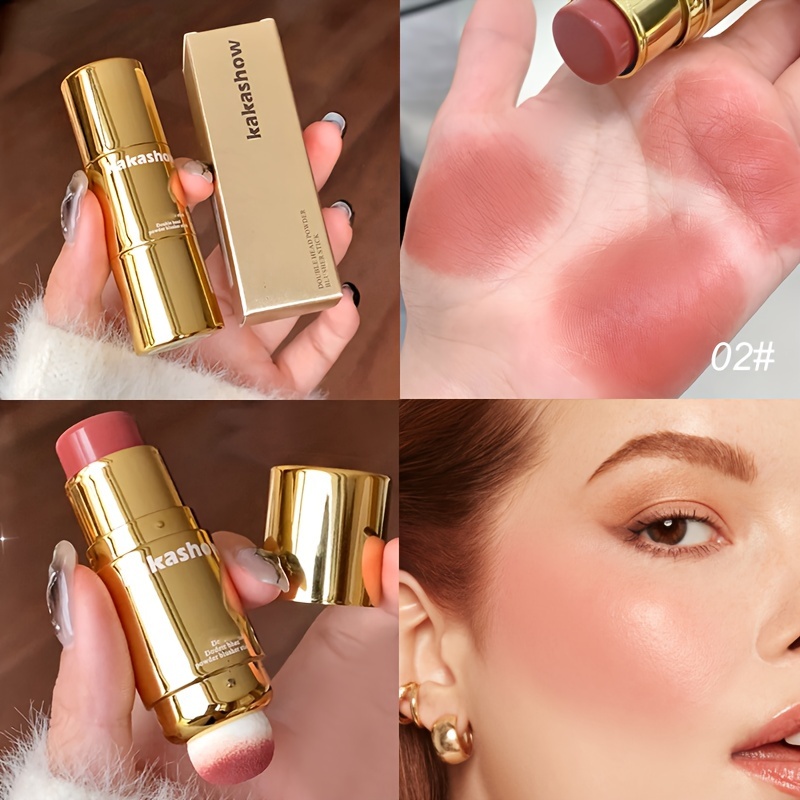 Double Head Comely Powder Blusher Stick Blusher Cream Waterproof and Mist - Image 5