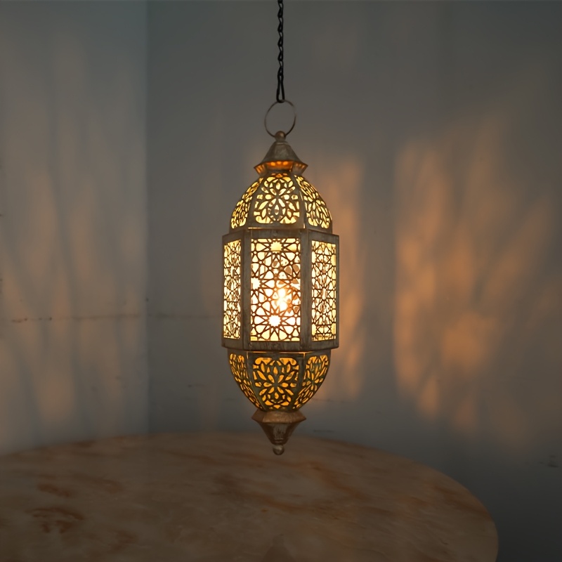 1pc/2pcs Moroccan iron hanging lantern candle holder (with chain, no candles) - Image 5