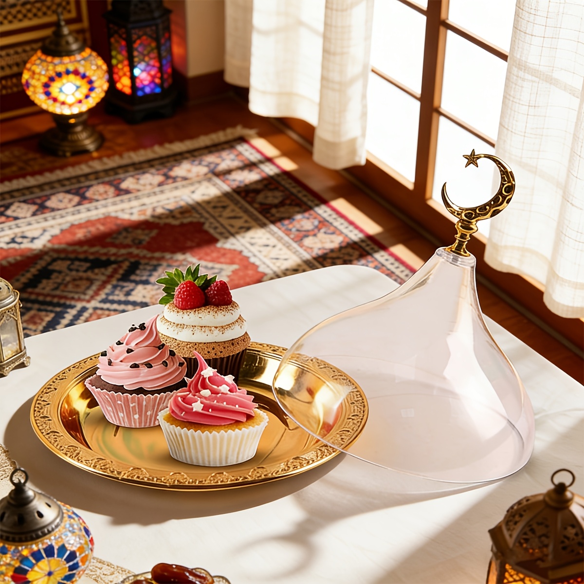 Elegant Round Cake & Dessert Stand with Clear Cover - Image 6